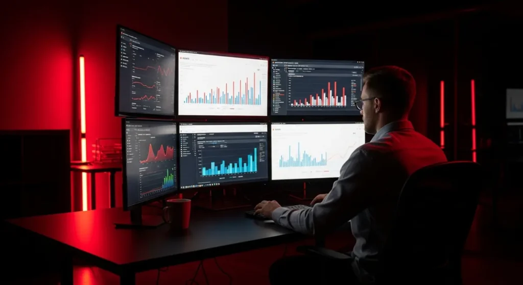 Performance marketing specialist analysing ad ROAS dashboards — RouteIgnite